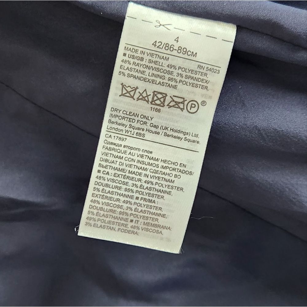 Banana Repulic Navy Paid Blazer Size 4 - Picture 7 of 8